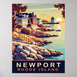 Newport, Rhode Island, Küste, Reise Poster