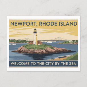 Newport, Rhode Island Lighthouse Malerei Postkarte
