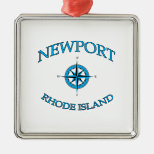 Newport Rhode Island Nautical Silbernes Ornament