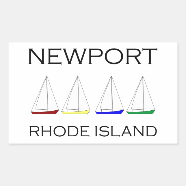 Newport Rhode Island Sailboote Rechteckiger Aufkleber (Vorderseite)