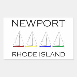 Newport Rhode Island Sailboote Rechteckiger Aufkleber