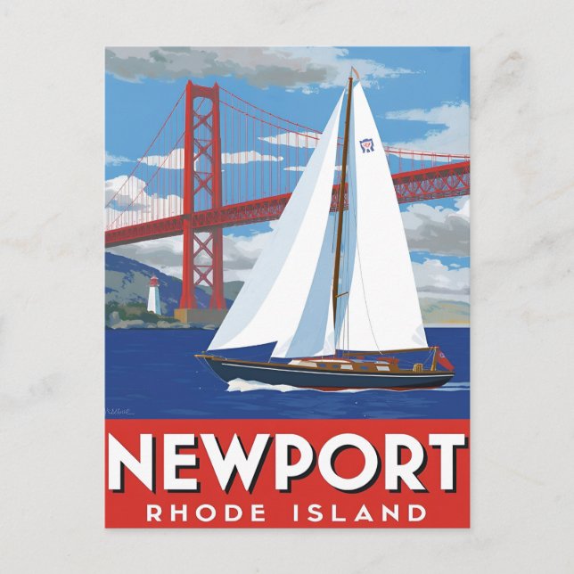 Newport Rhode Island Sailing Postkarte (Vorderseite)