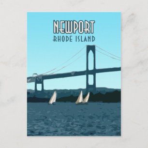 Newport Rhode Island Segelboote Vintage Postkarte