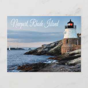 Newport Rhode Island Sunset Lighthouse Postcard Postkarte