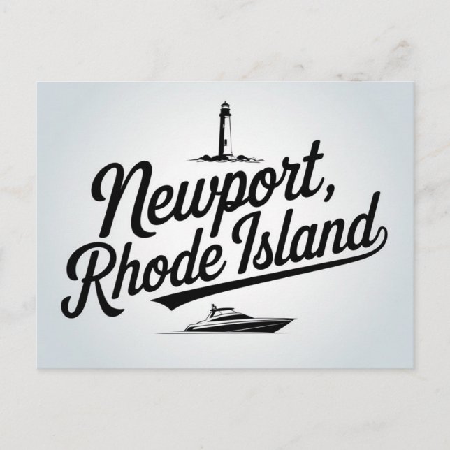 Newport, Rhode Island Typografie Postkarte (Vorderseite)