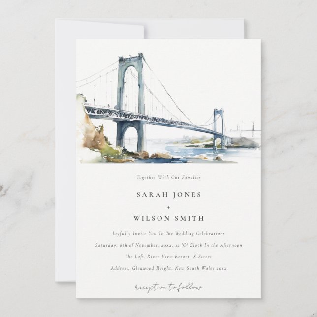 Newport Rhode Island United Staaten Wedding Einladung (Vorderseite)