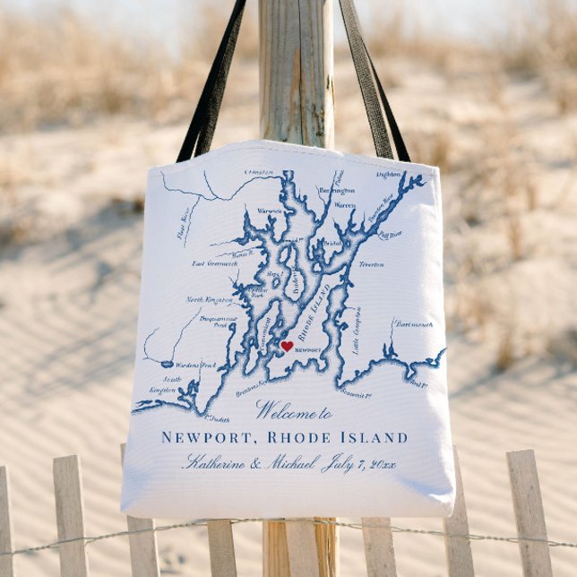 Newport Rhode Island Wedding Welcome Tote Bag (Von Creator hochgeladen)