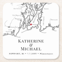 Newport RI Wedding Welcome Party Cocktail Hour Rechteckiger Pappuntersetzer