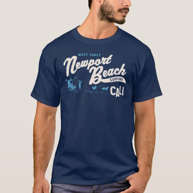 Newport-Strand-Kalifornien-Surfen T-Shirt (Vorderseite)