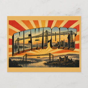 Newport Wales Vintage Reise Kunst Postkarte