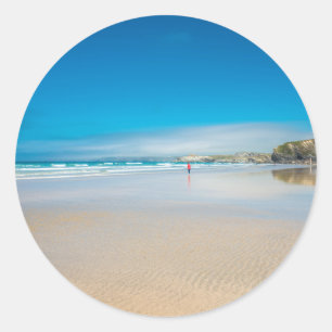 Newquay an der nördlichen Kornküste. England. Vere Runder Aufkleber