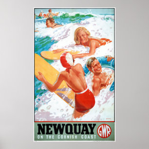 Newquay auf dem Cornish Coast Vintage Poster 1937