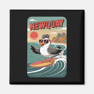 Newquay-Strand Vibes, Spaß im Retro-Sonnenuntergan Magnet