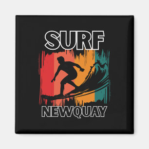 Newquay Surf Retro Cornwall Surfen Und Strand Vibe Magnet
