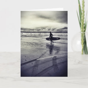 Newquay Surfer auf Watergate Bay Karte