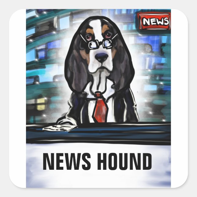NEWS HOUND QUADRATISCHER AUFKLEBER (Vorderseite)