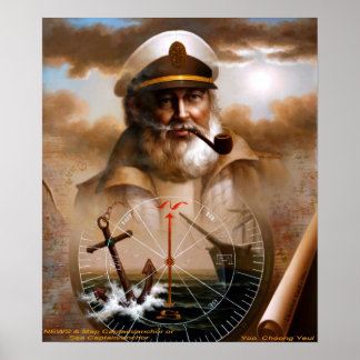 NEWS & Map Captain/Anker oder Sea Captain Poster