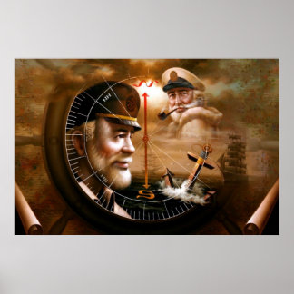 NEWS & ZWEI Karte Kapitän 4 oder ZWEI Sea Captain  Poster