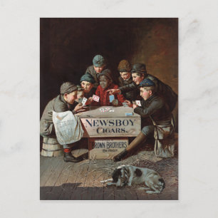 Newsboy Cigars Vintage Poster restauriert Postkarte