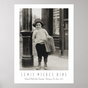Newsboy in St. Louis von Lewis Wickes Hine Poster
