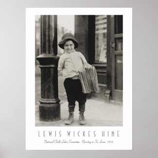 Newsboy in St. Louis von Lewis Wickes Hine Poster