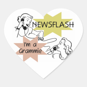 Newsflash Ich bin ein Grammie T - Shirt und Gesche Herz-Aufkleber