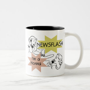 Newsflash Ich bin eine Nonna T-Shirts und Geschenk Zweifarbige Tasse