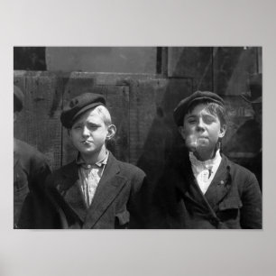 Newsies Smoking - St. Louis - 1910 Poster