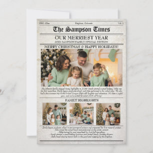 Newsletter der Weihnachtsfamilie Zeitung Foto Feiertagskarte