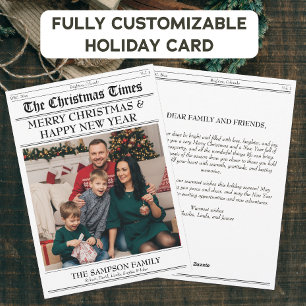 Newsletter der Weihnachtszeit-Familie Foto Feiertagskarte