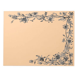 Newsletter Rustica Blume Border Sepia Notepad Notizblock
