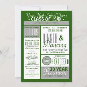 Newsletter Style High School Wiedersehen Einladung