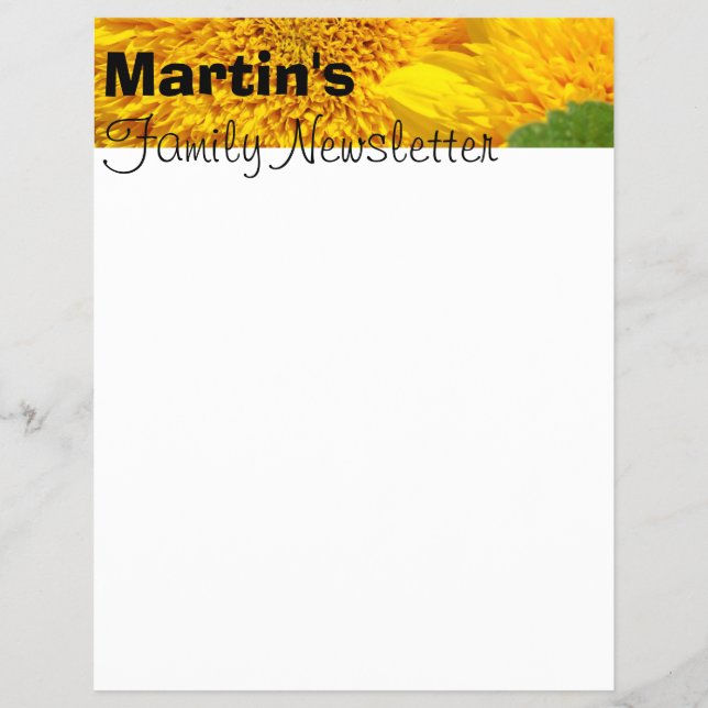 Newsletter-Titelseite Sonnenblumen Flyer (Vorne)