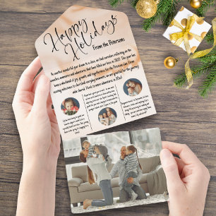 Newsletter "Watercolor Holiday Year Review Family" All In One Einladung