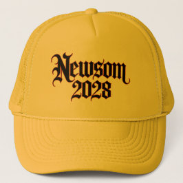 Newsom 2028 Gothic Trucker Hat Truckerkappe