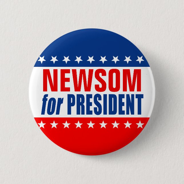 "NEWSOM als PRÄSIDENT"-Button Button (Vorderseite)
