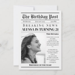 NEWSPAPER BIRTHDAY EINLADUNG