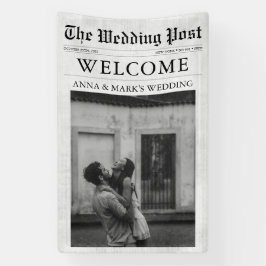 Newspaper Einzigartiges Foto Hochzeit Begrüßung Banner
