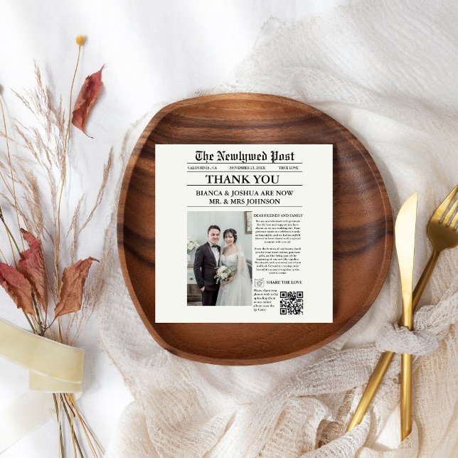 Newspaper Einziges Foto Hochzeit Vielen Dank Serviette (Von Creator hochgeladen)