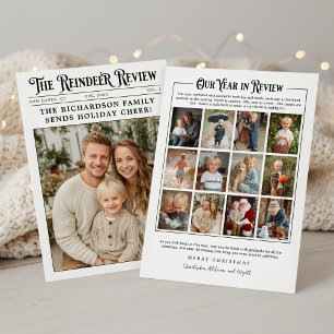 Newspaper Family Year in Review Foto Weihnachten