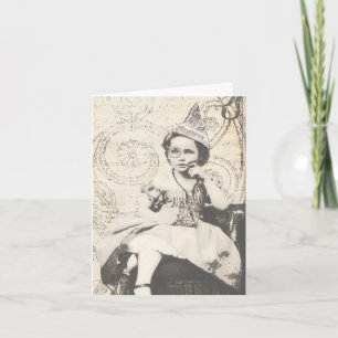 Newspaper Hat Gal Karte