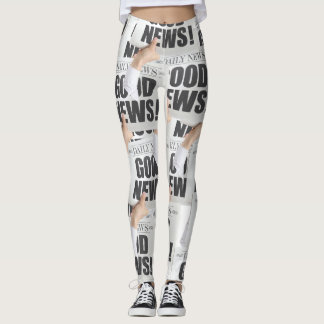 Newspaper Print Leggings