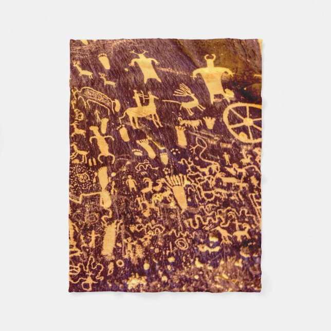 Newspaper Rock Amerikanische Ureinwohner Utah Fleecedecke (Vorderseite)