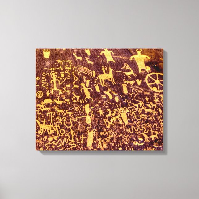 Newspaper Rock Amerikanische Ureinwohner Utah Leinwanddruck (Vorderseite)