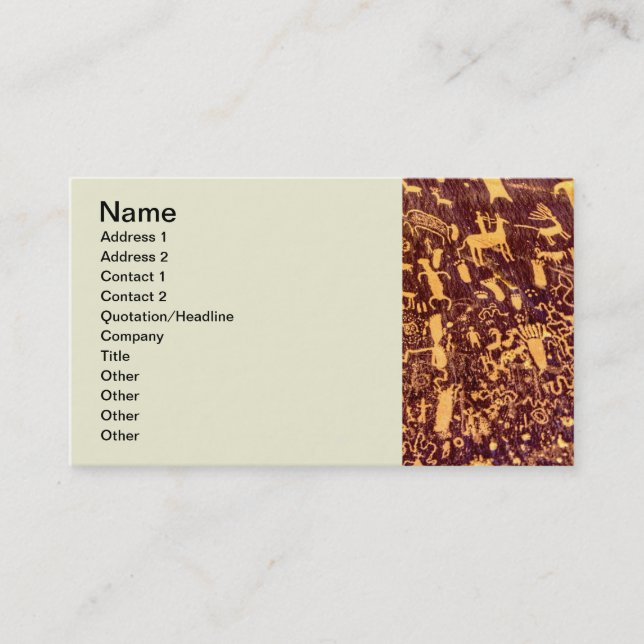 Newspaper Rock Amerikanische Ureinwohner Utah Visitenkarte (Vorderseite)