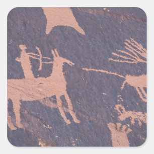 Newspaper Rock, S.P., ABER in der Nähe von Montice Quadratischer Aufkleber