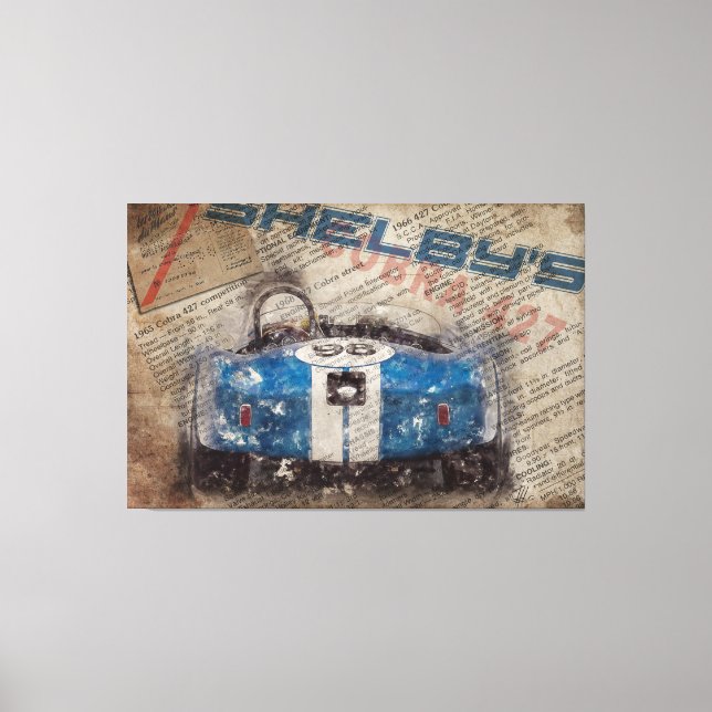 Newspaper Shelby Cobra 427 Leinwanddruck (Vorderseite)