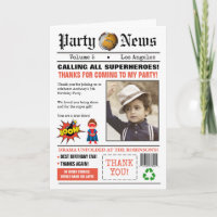 Newspaper Superhero Birthday Party Foto