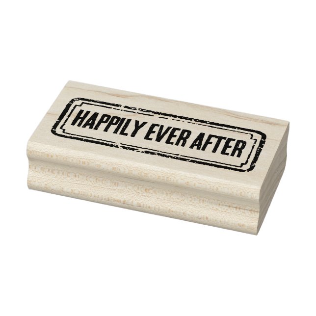 Newspaper Themed Distressed Happily Ever After Gummistempel (Stempel)
