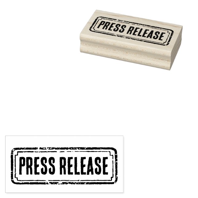 Newspaper Themed Distressed Press Release Gummistempel (Stempel)